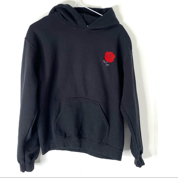 riot society Rose Patch Black Hoodie - Picture 2 of 7
